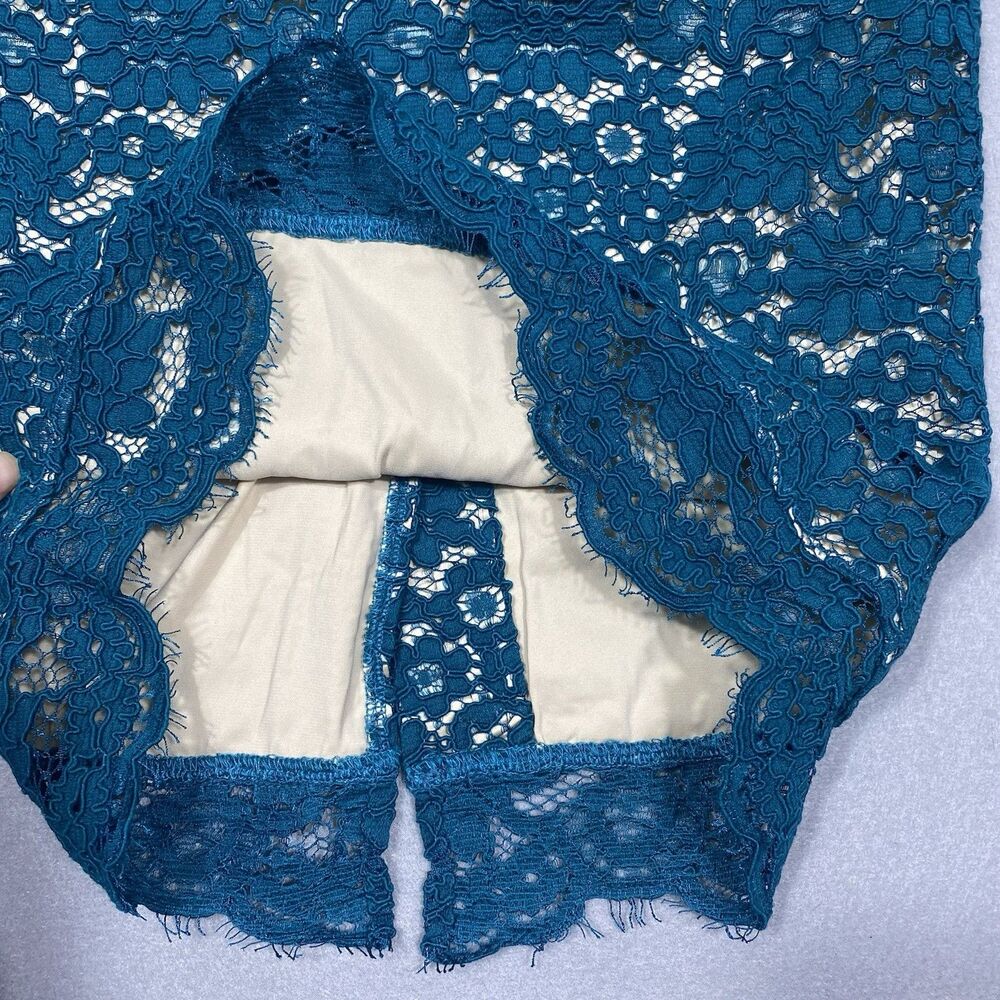 House of CB London Peacock Blue Lace Lareina Skirt Small NWT Spring Break Event - Picture 5 of 14